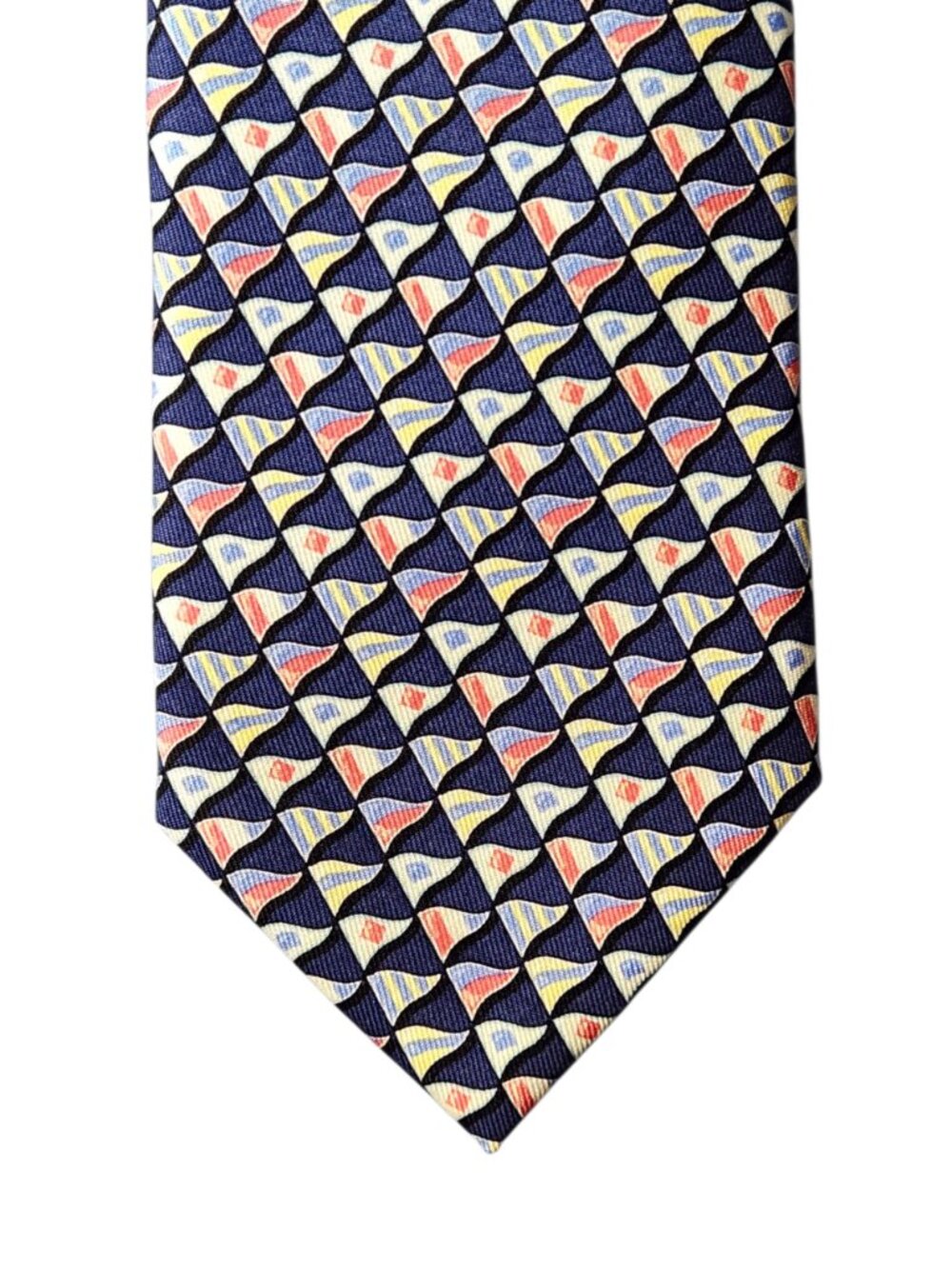 Vineyard Vines Necktie Tie Blue Nautical Flags Pattern Silk Handmade USA New NWT